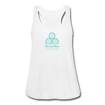 FLORIDA RUM SOCIETY - WOMEN'S FLOWY TANK TOP BY BELLA - TURQUOISE LOGO - white