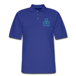 FLORIDA RUM SOCIETY - MEN'S PIQUE POLO SHIRT - TURQUOISE LOGO - royal blue