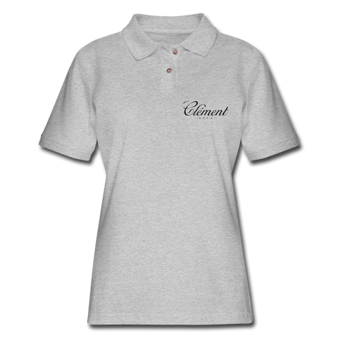 CLÉMENT RHUM - Women's Pique Polo Shirt - heather gray