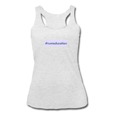 #rumeducation - Women’s Tri-Blend Racerback Tank - heather white