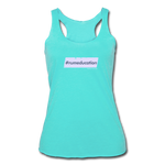 #rumeducation - Women’s Tri-Blend Racerback Tank - turquoise