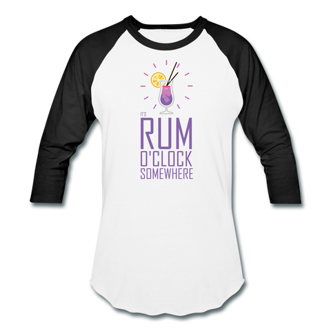 It's Rum O'Clock 2020 - Baseball T-Shirt - white/black