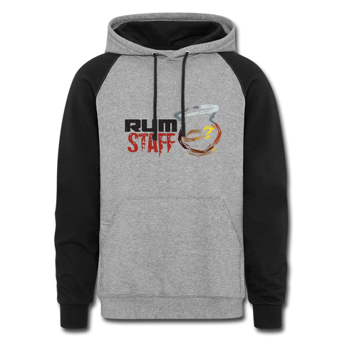 RUM STAFF - Colorblock Hoodie - heather gray/black