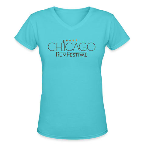 Chicago Rum Festival 2022 - Women's V-Neck T-Shirt - aqua