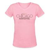 Chicago Rum Festival 2022 - Women's V-Neck T-Shirt - pink