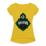 Vocation - Women's Roll Cuff T-Shirt - mustard yellow