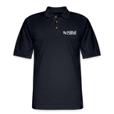 Noble Cane - Men's Pique Polo Shirt | White Logo - midnight navy